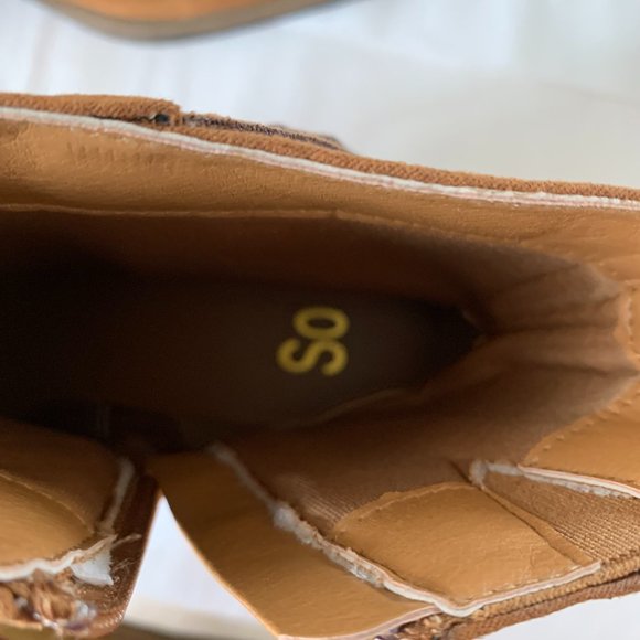 SO Women’s Old Fashion Fringe Western Ankle Boots, Cognac, Size 9.5, New in Box - Picture 9 of 10